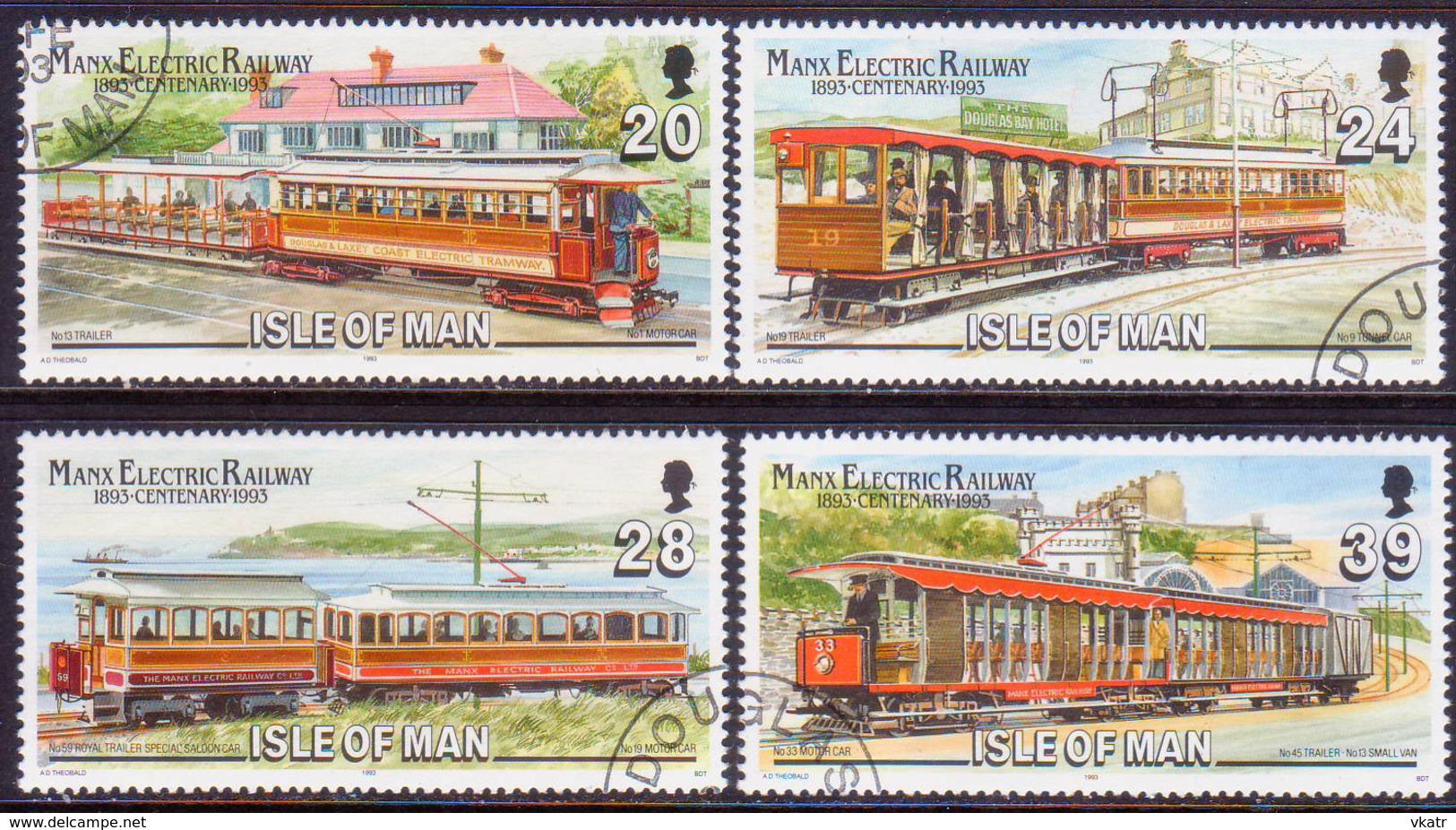 ISLE OF MAN 1993 SG 559-62 Compl.set Used Manx Electric Railway - Isle Of Man