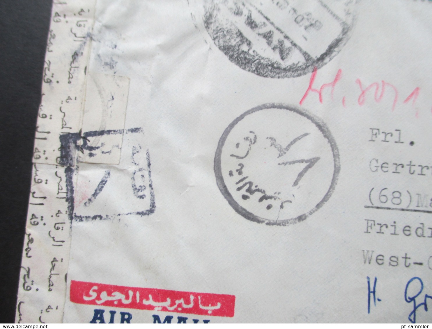 Ägypten / UAR 1964 Air Mail / Luftpost Mit 9 Marken / Schöne Frankatur Und Interessante Stempel!! Zensur - Lettres & Documents