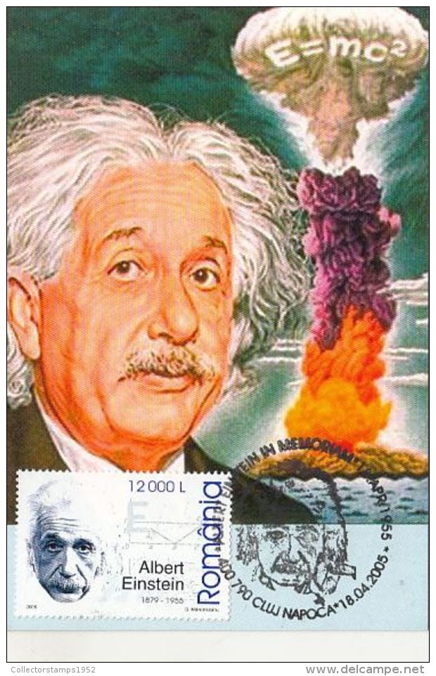 73250- ALBERT EINSTEIN, SCIENTIST, MAXIMUM CARD, 2005, ROMANIA - Albert Einstein