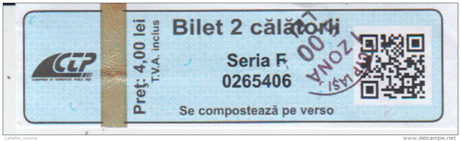 Bus Ticket 2 Trips Romania Used - Europe