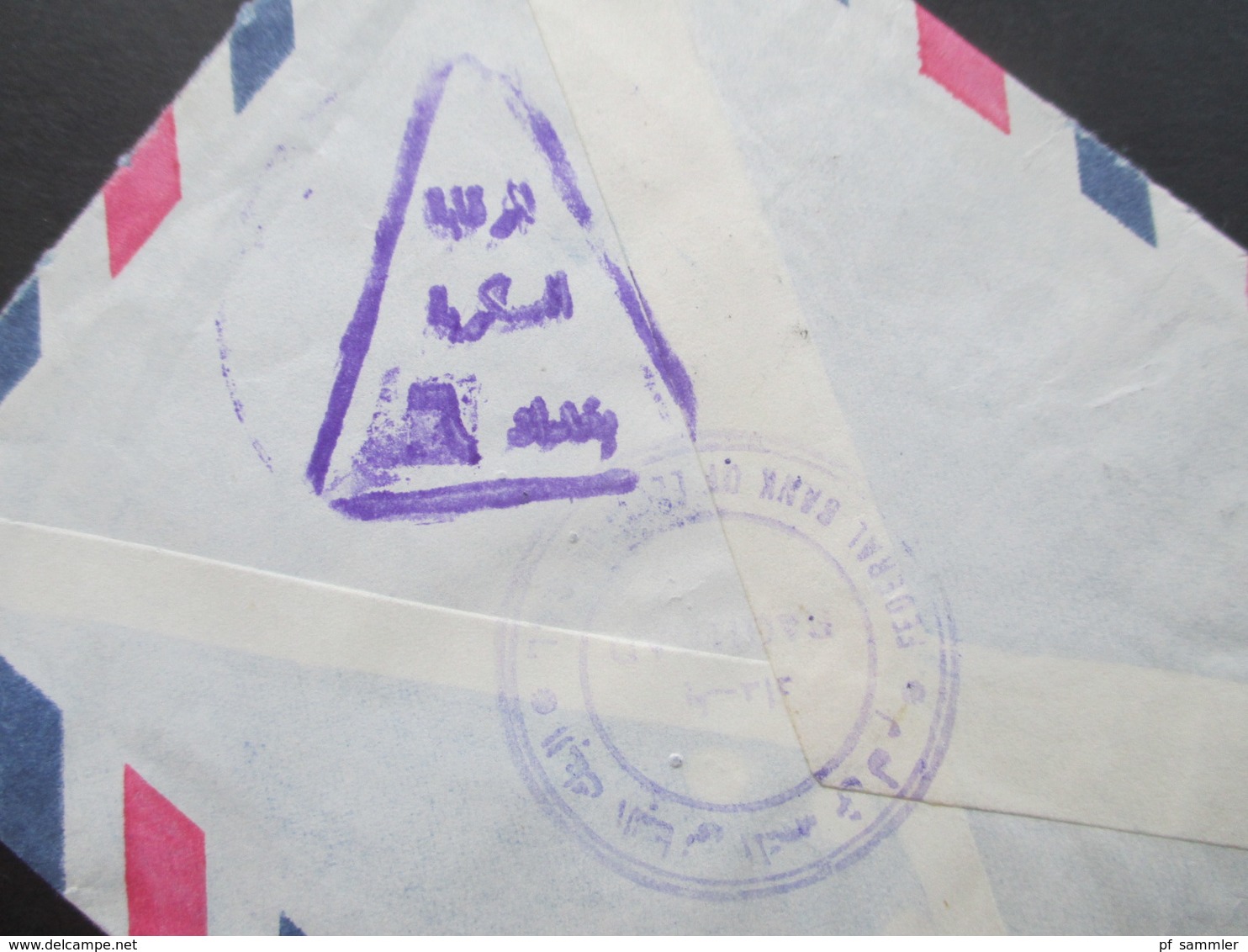 Irak / Iraq 1962 Luftpost / Air Mail Registered Letter / Einschreiben Baghdad No 303 Dreieckstempel Rückseitig - Irak