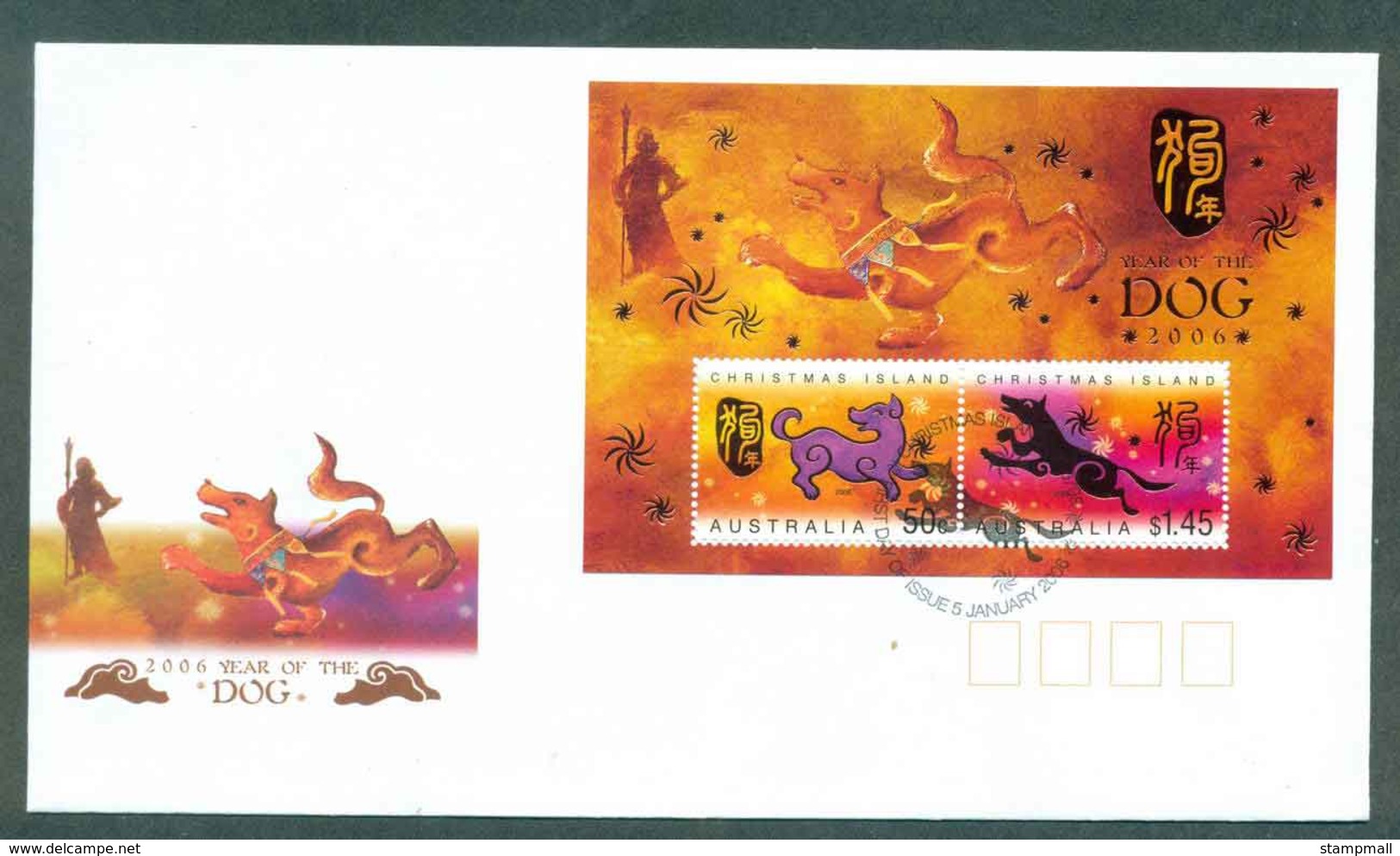 Christmas Is 2006 New Year Of The Dog MS FDC Lot48992 - Christmas Island