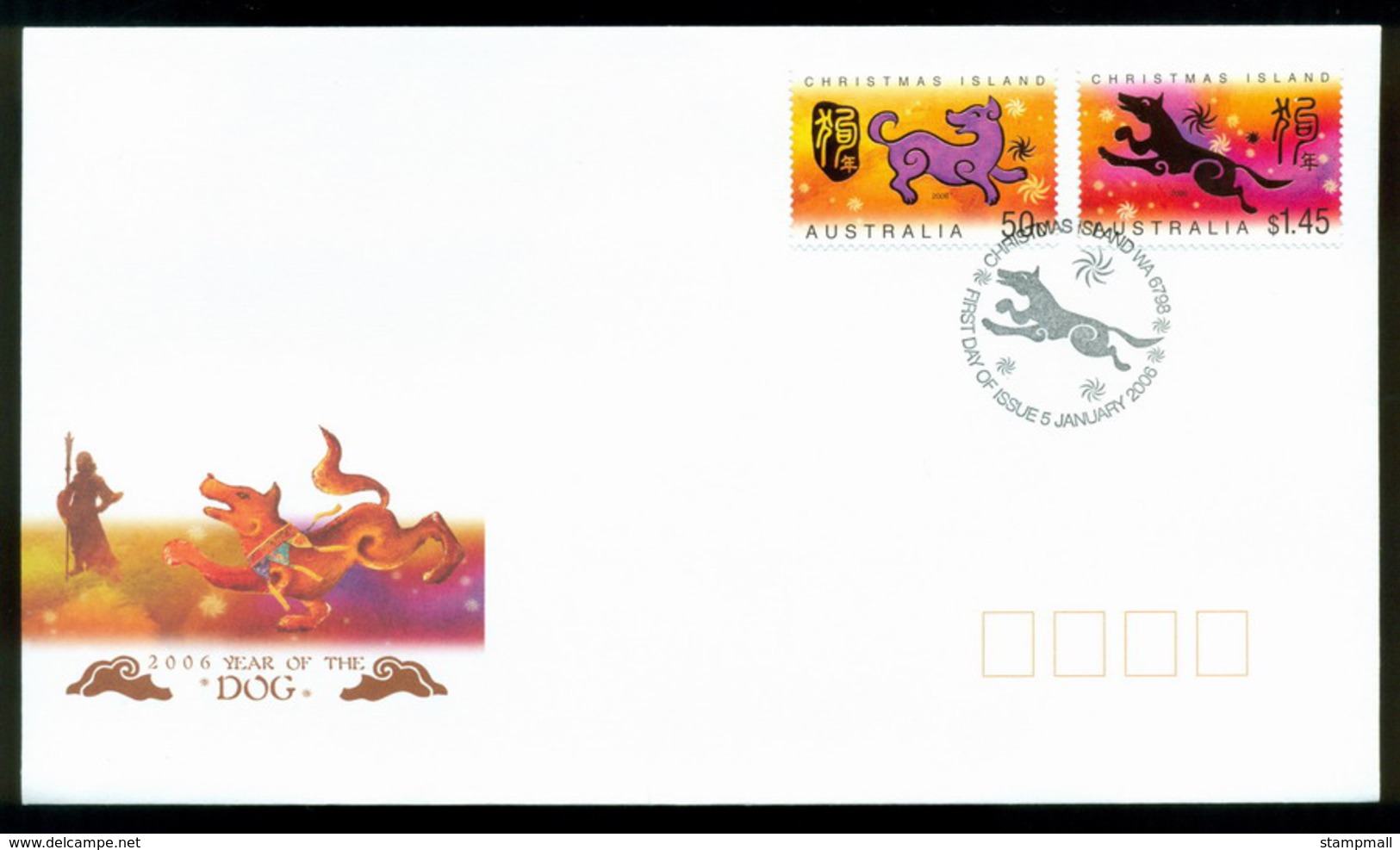 Christmas Is 2006 Year Of The Dog FDC Lot20300 - Christmas Island