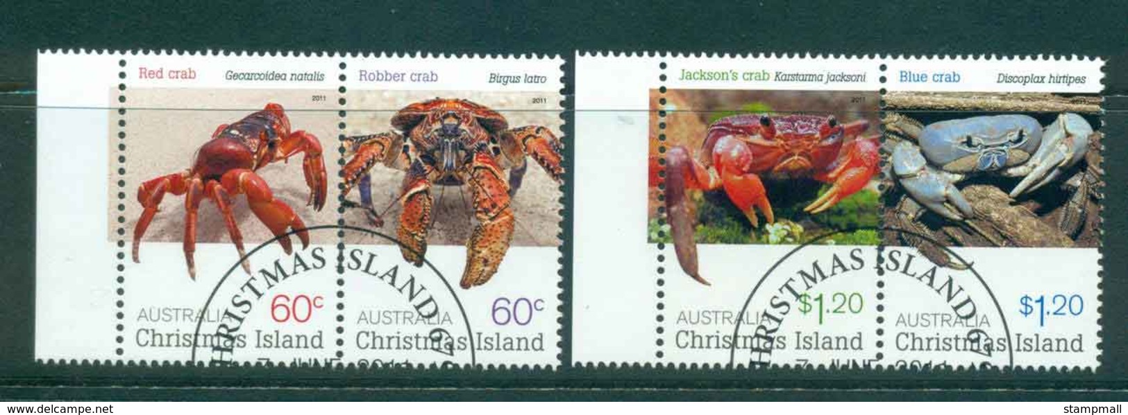 Christmas Is 2011 Crabs Prs (4)(MUH) CTO Lot43272 - Christmas Island