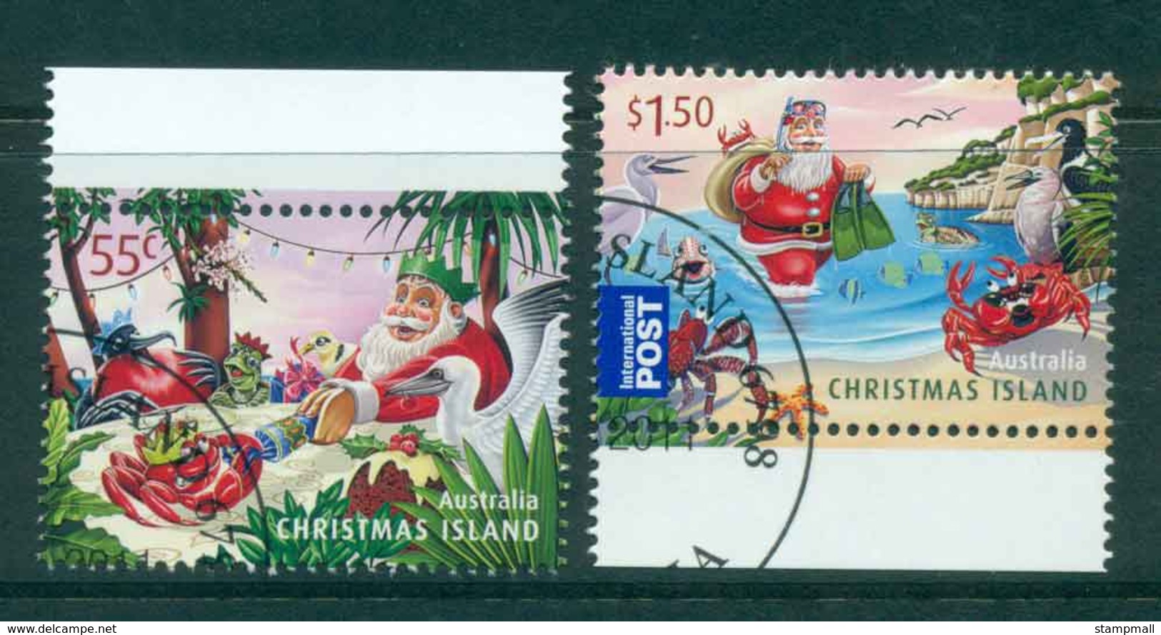 Christmas Is 2011 Xmas (2)(MUH) CTO Lot43274 - Christmas Island