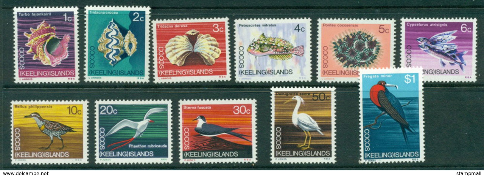 Cocos Keeling Is 1969 Fish/Birds MUH Lot23992 - Cocos (Keeling) Islands