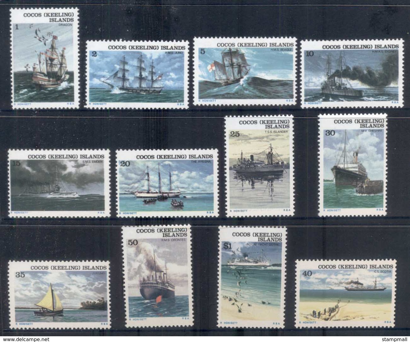 Cocos Keeling Is 1976 Pictorials, Ships MUH - Cocos (Keeling) Islands