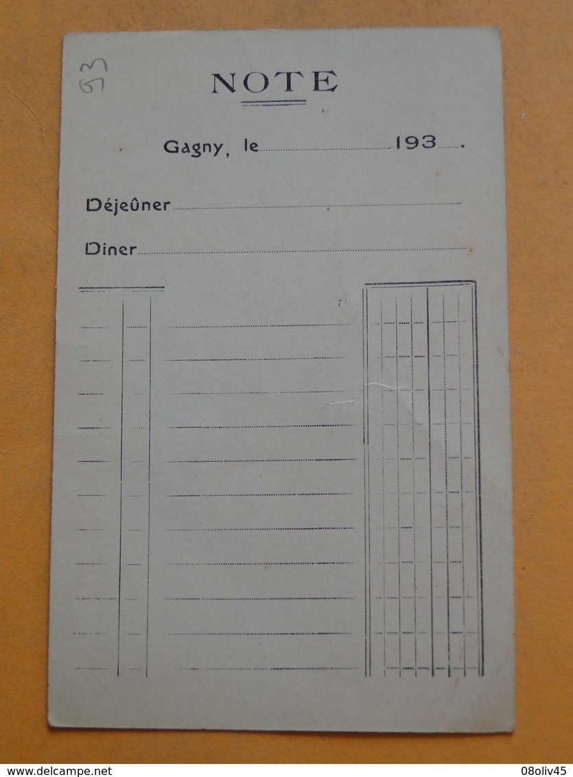 GAGNY  (Seine St Denis) -- Carte-note Du Pavillon Du Lac "La Roseraie" - Maison L. Morin - Café-restaurant - ANIMATION - Gagny