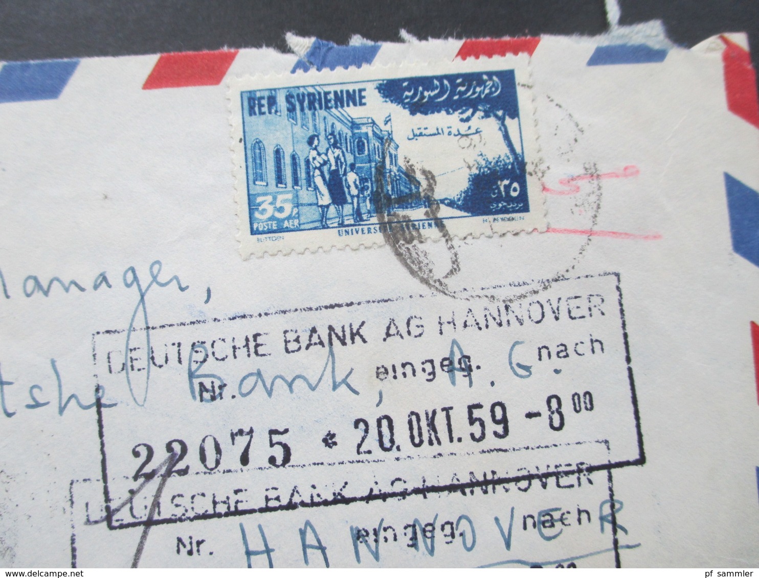 Syrien / UAR 1959 Luftpost / Air Mail Registered Letter! The British Bank Of The Middle East Aleppo (U.A.R.) - Syrien