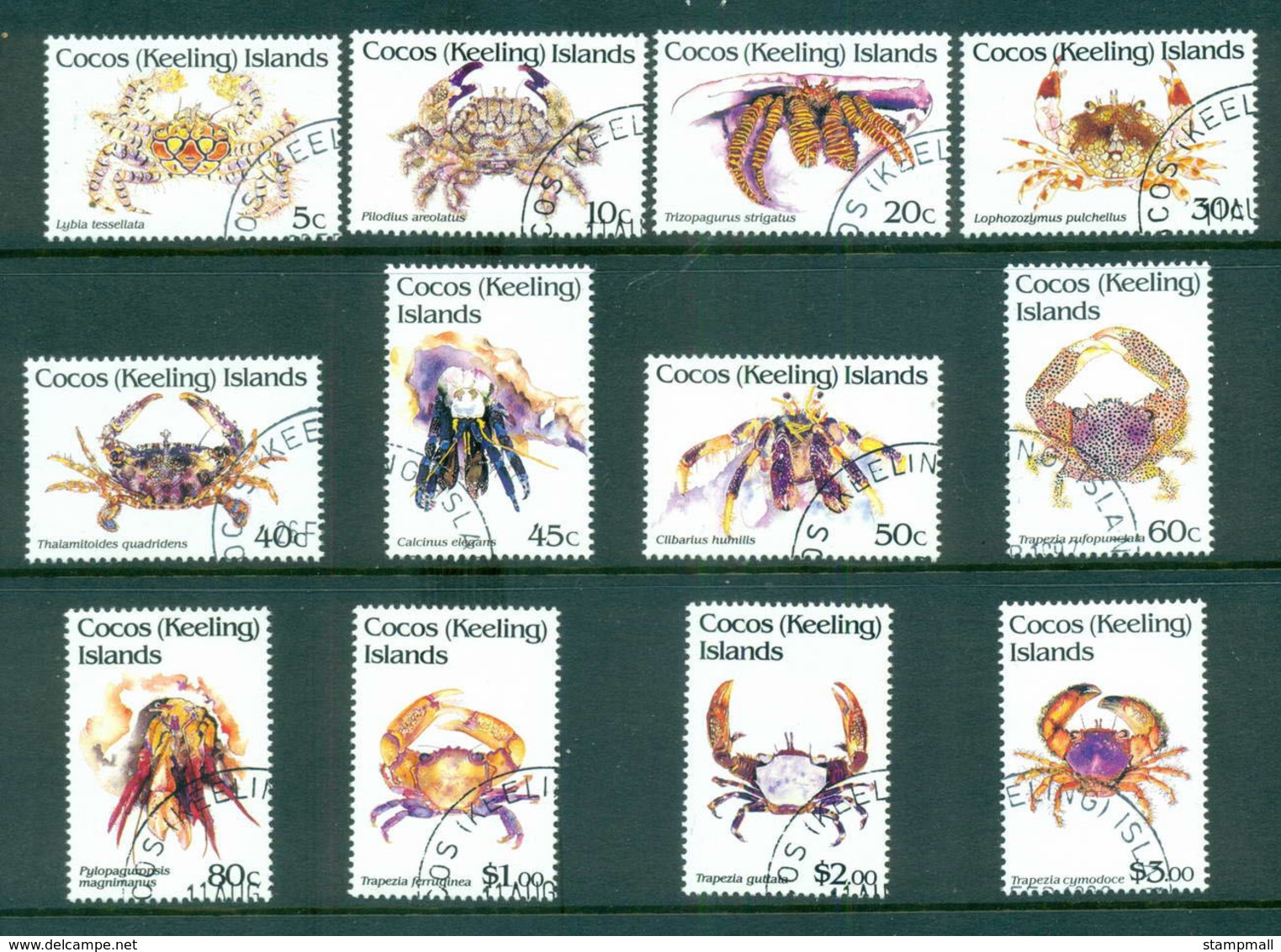 Cocos Keeling Is 1992 Crabs Definitives CTO Lot56871 - Cocos (Keeling) Islands