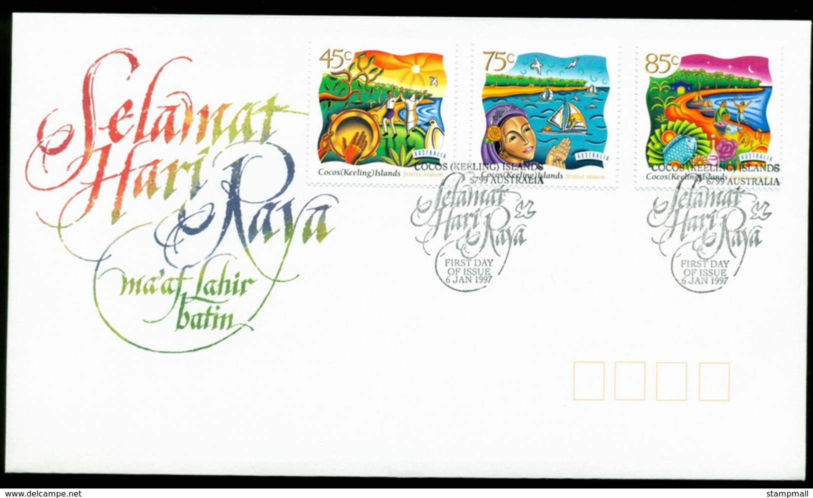 Cocos Keeling Is 1997 Festive Season FDC Lot20304 - Cocos (Keeling) Islands