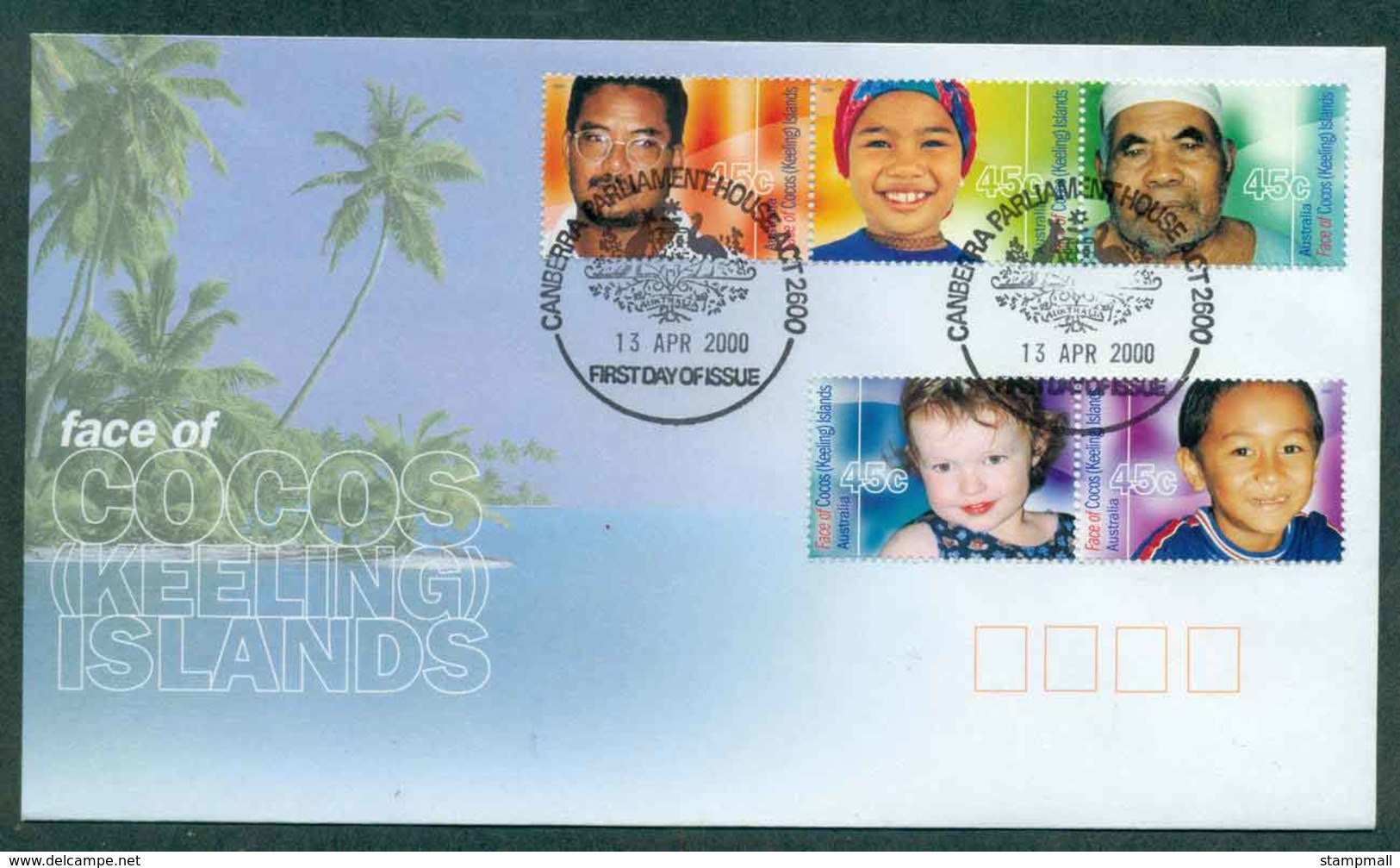 Cocos Keeling Is 2000 Faces Of Cocos FDC Lot49010 - Cocos (Keeling) Islands
