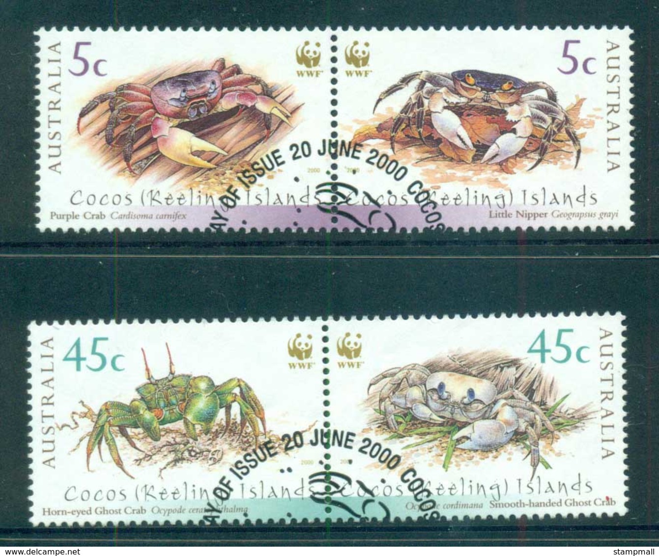 Cocos Keeling Is 2000 WWF Crabs Prs FU Lot72476 - Cocos (Keeling) Islands