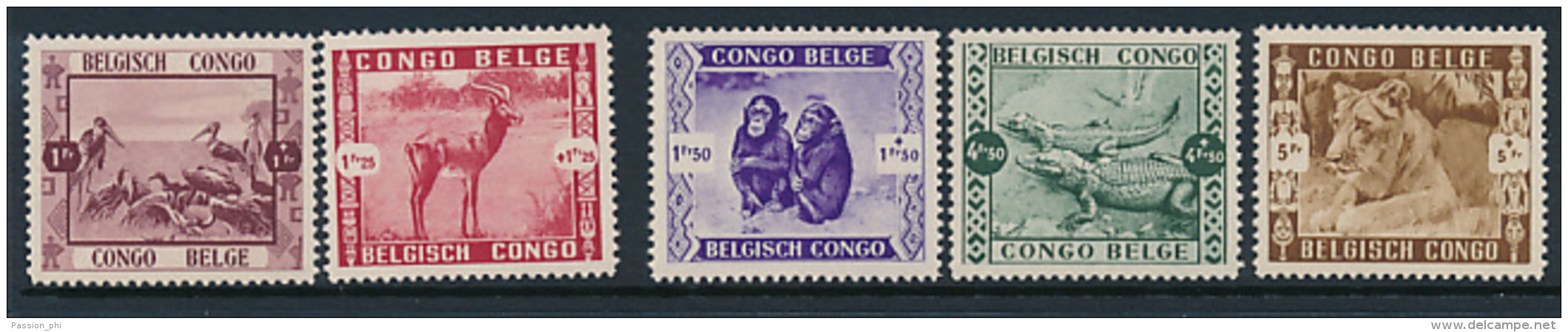 BELGIAN CONGO ZOO OF LEOPOLDVILLE COB 209/213 MNH - Neufs