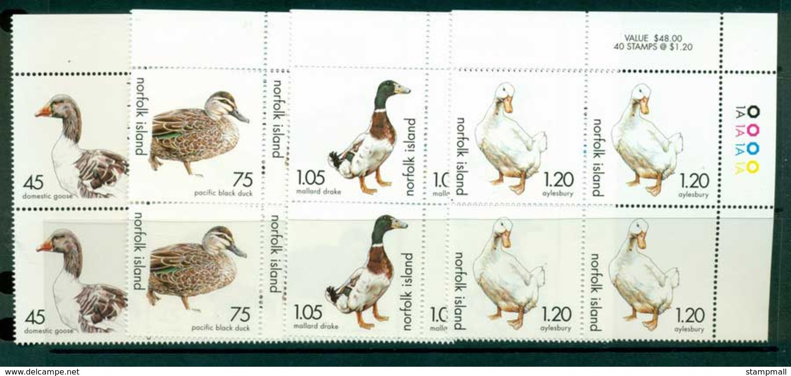 Norfolk Is 2000 Ducks Geese Block 4 MUH (lot21743) - Norfolk Island