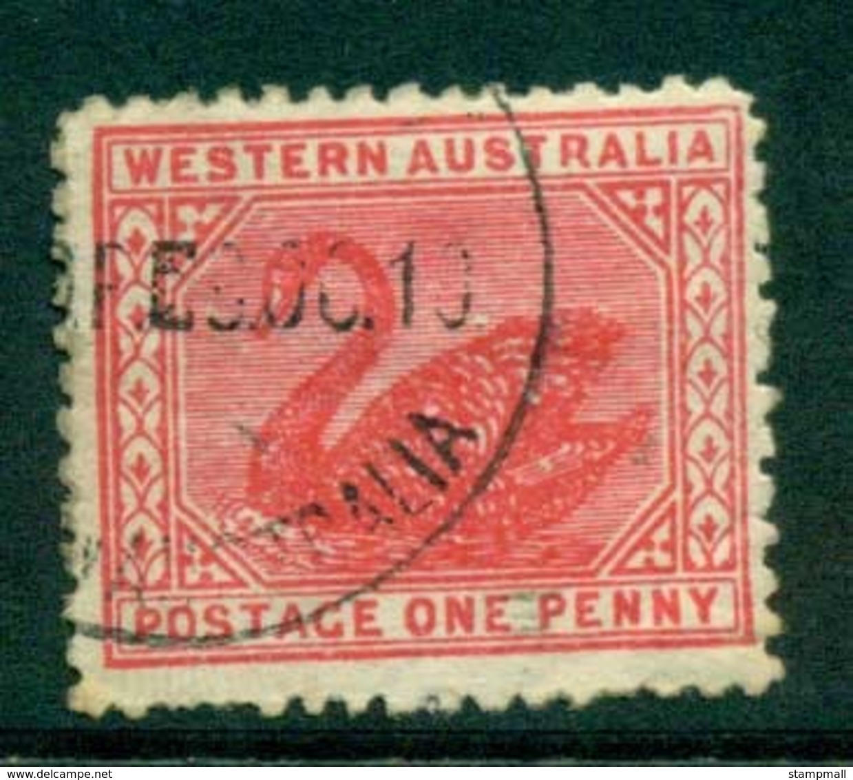 WA 1905-11 1d Red Swan Typo Perf 12.5 Wmk Crown A FU Lot28366 - Used Stamps