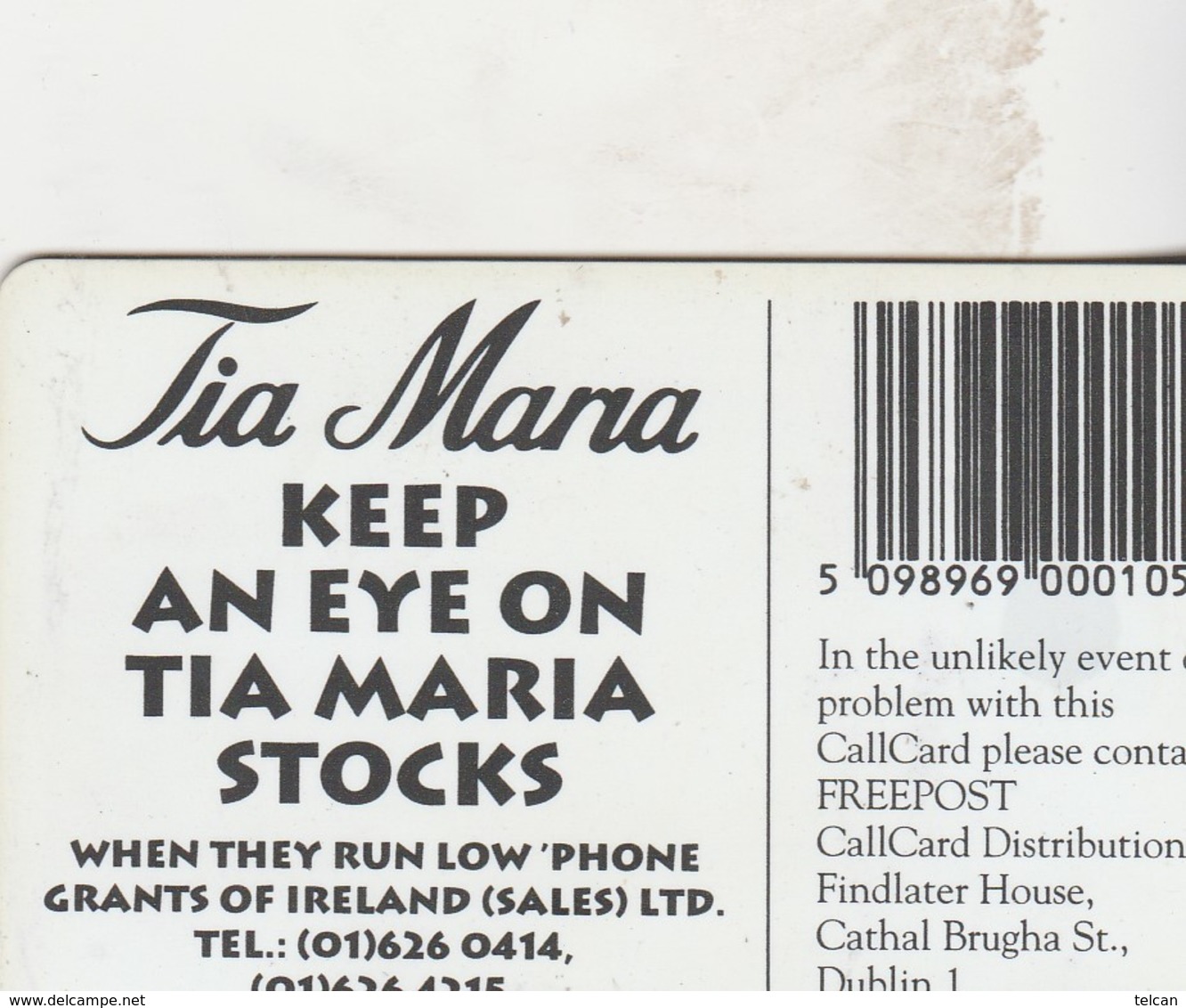 TIA MARIA  PRIVEE  1994  TRES RARE Luxe PP05 - Irlande