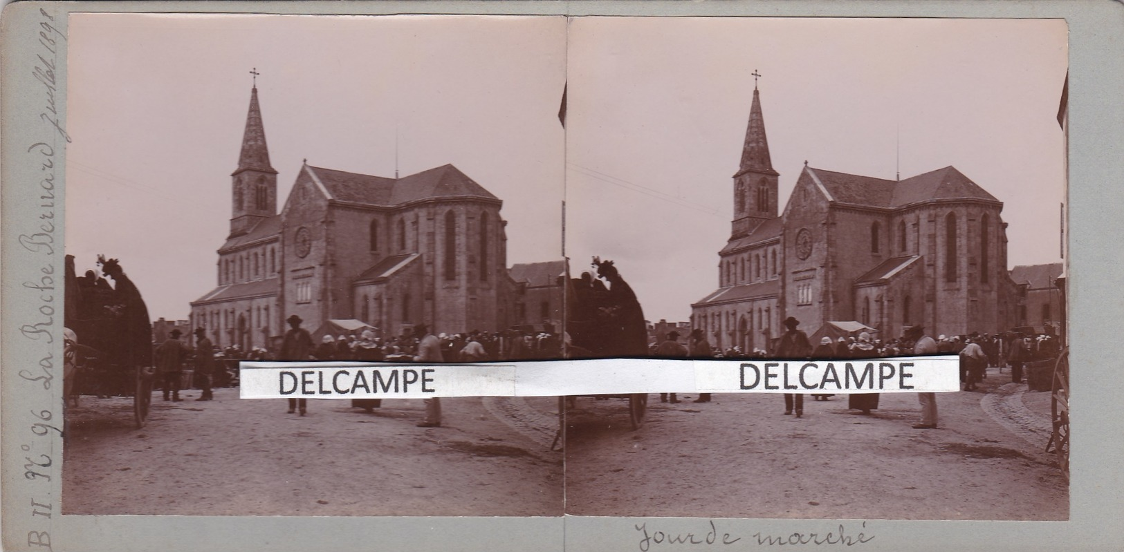 LA ROCHE BERNARD 1898 - Photo Stéréo Originale Du Marché  ( Morbihan ) - Lieux