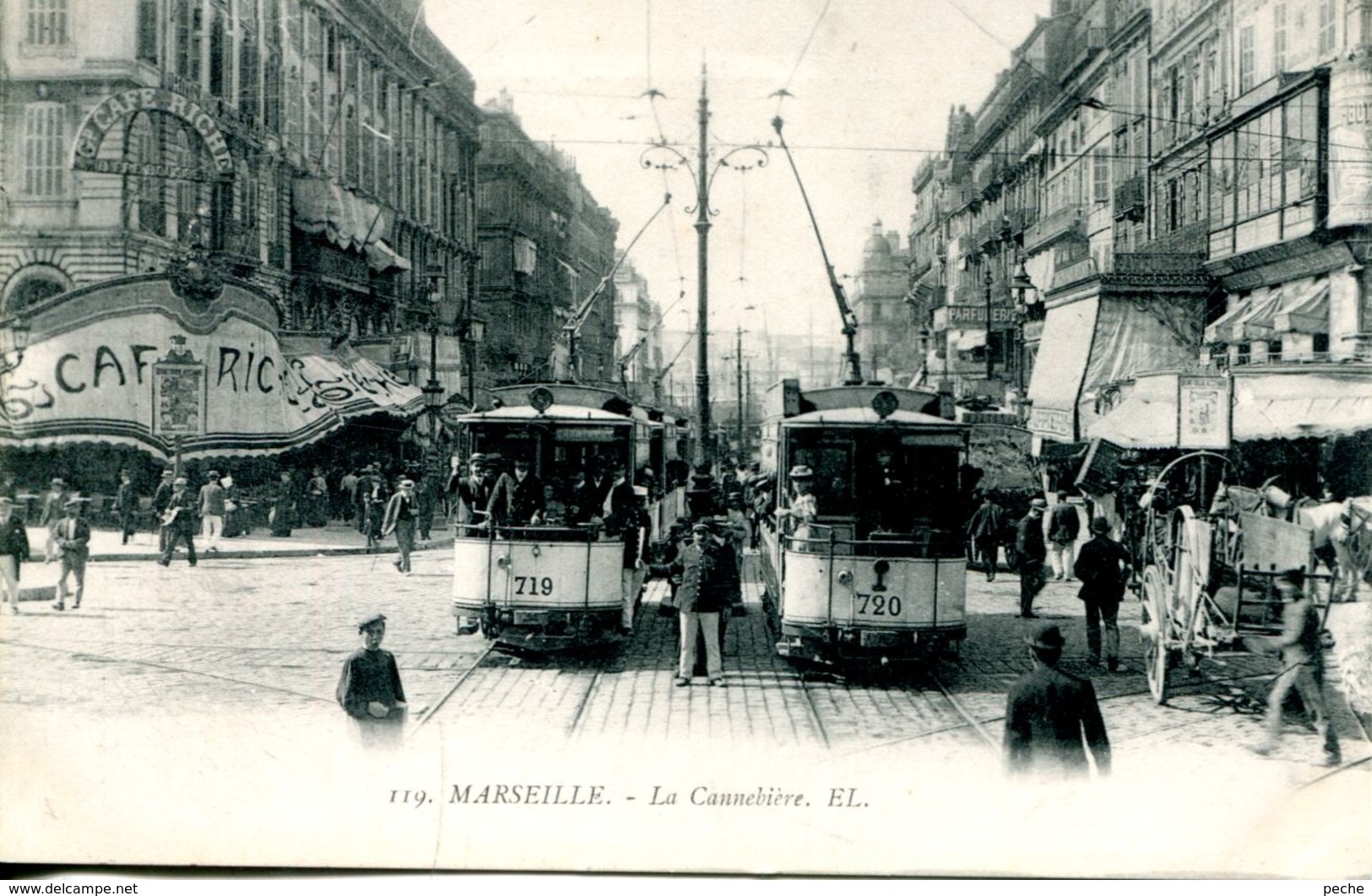 N°65010 -cpa Marseille -la Canebière -tramway- - Strassenbahnen