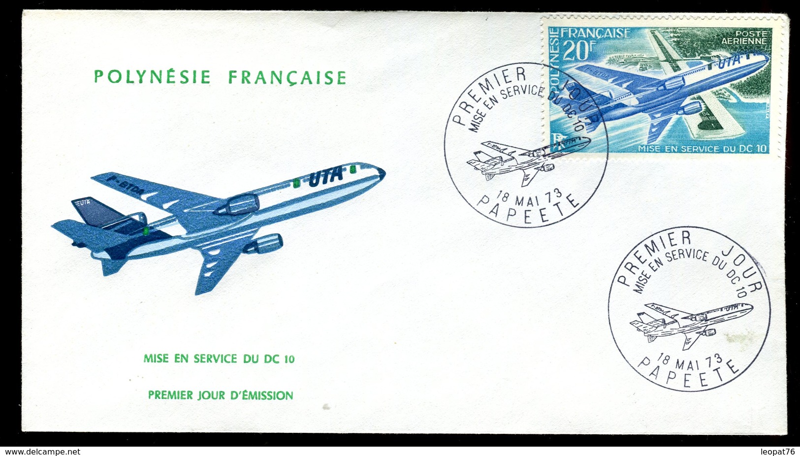 Polynésie - FDC -  Avion - 1973 - O  140 - FDC