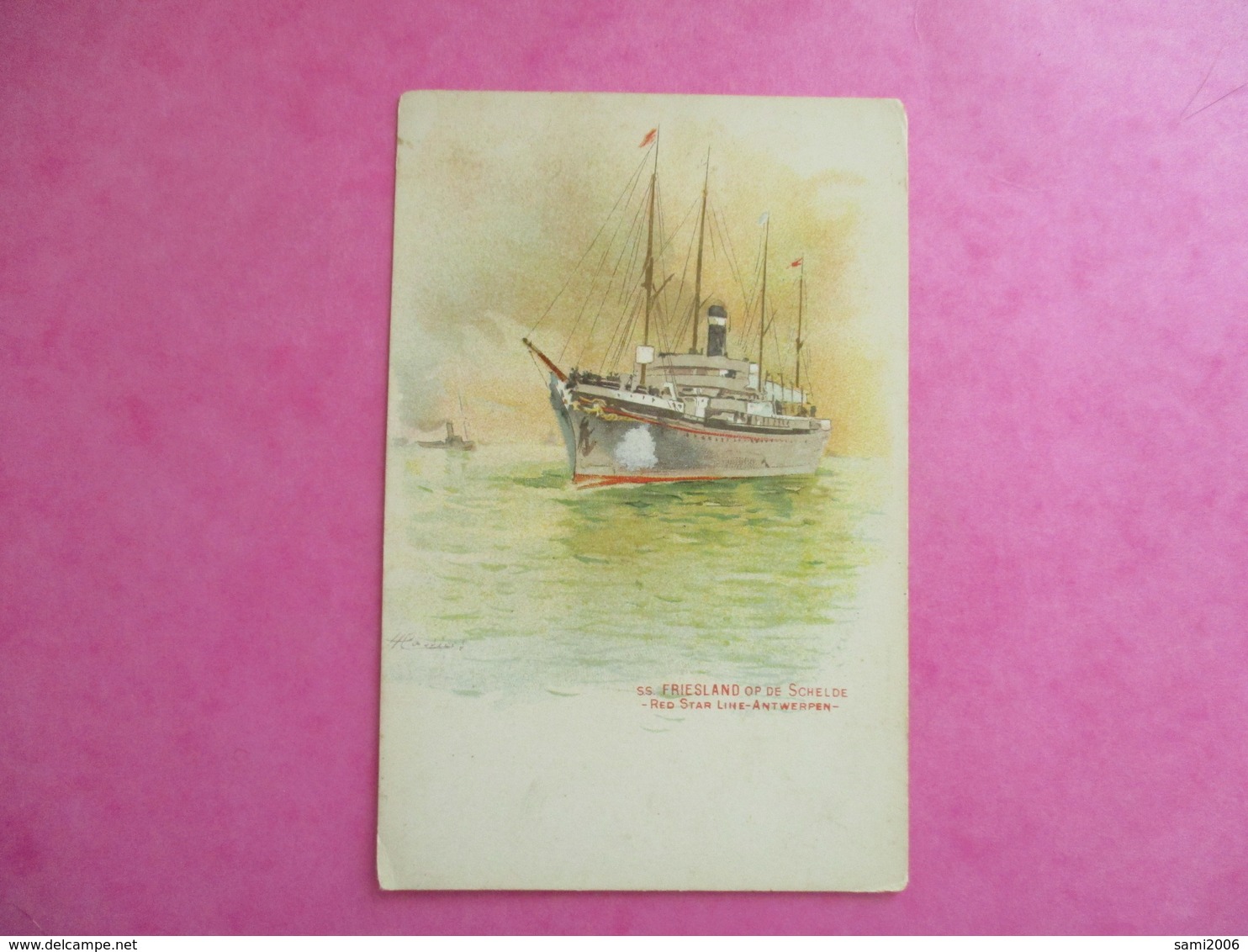 CPA ILLUSTREE PAQUEBOT S.S FRIESLAND   RED STAR LINE ANTWERPEN BELGIQUE - Dampfer