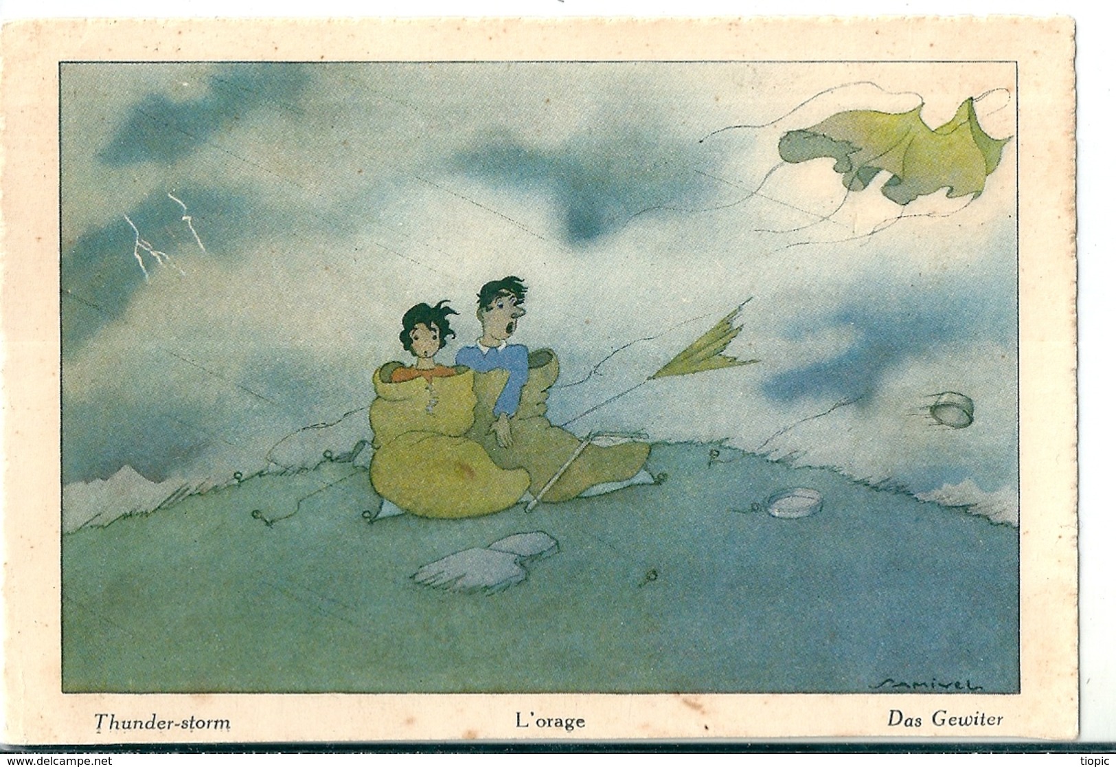 Superbe  Illustration De  SAMIVEL  "  L' ORAGE  " - Samivel