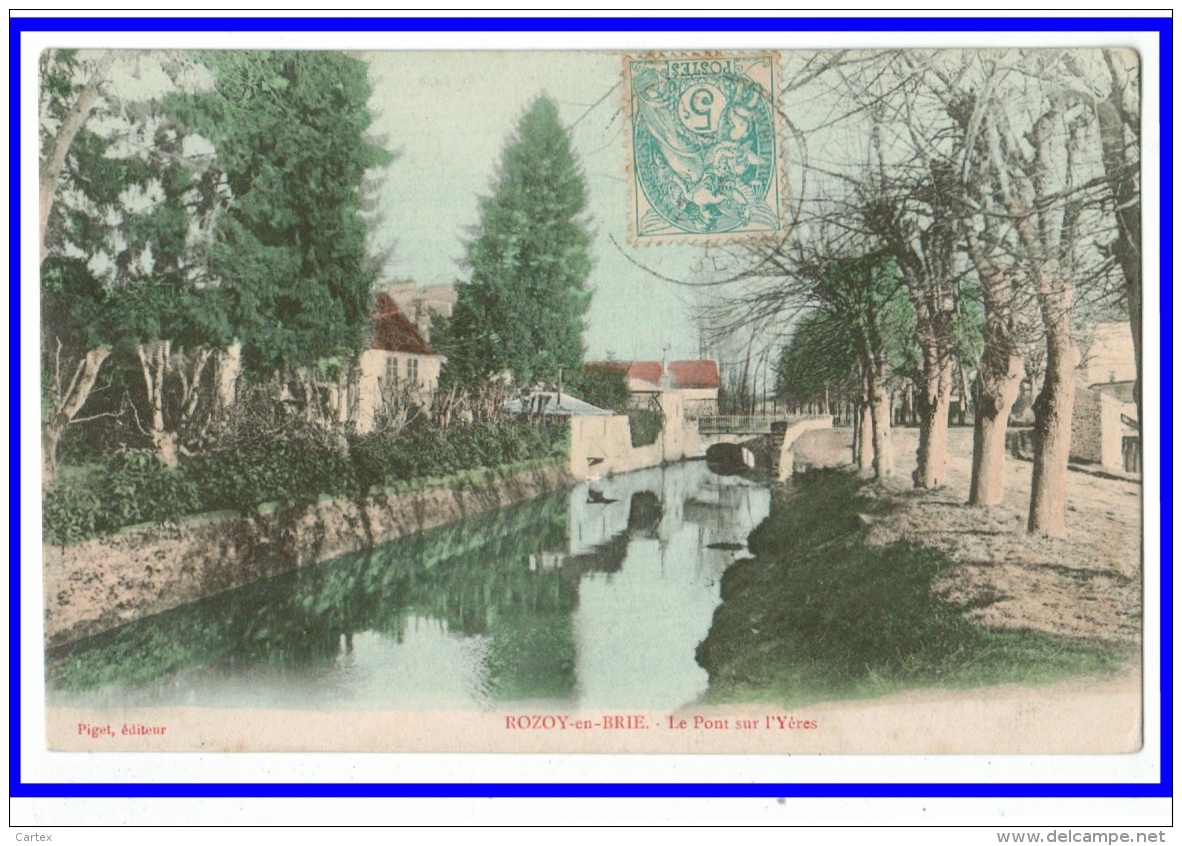 22874  CPA  ROZOY En BRIE  : Le Pont Sur L' Yères ! 1905 !! Jolie Colorisée ! - Autres & Non Classés