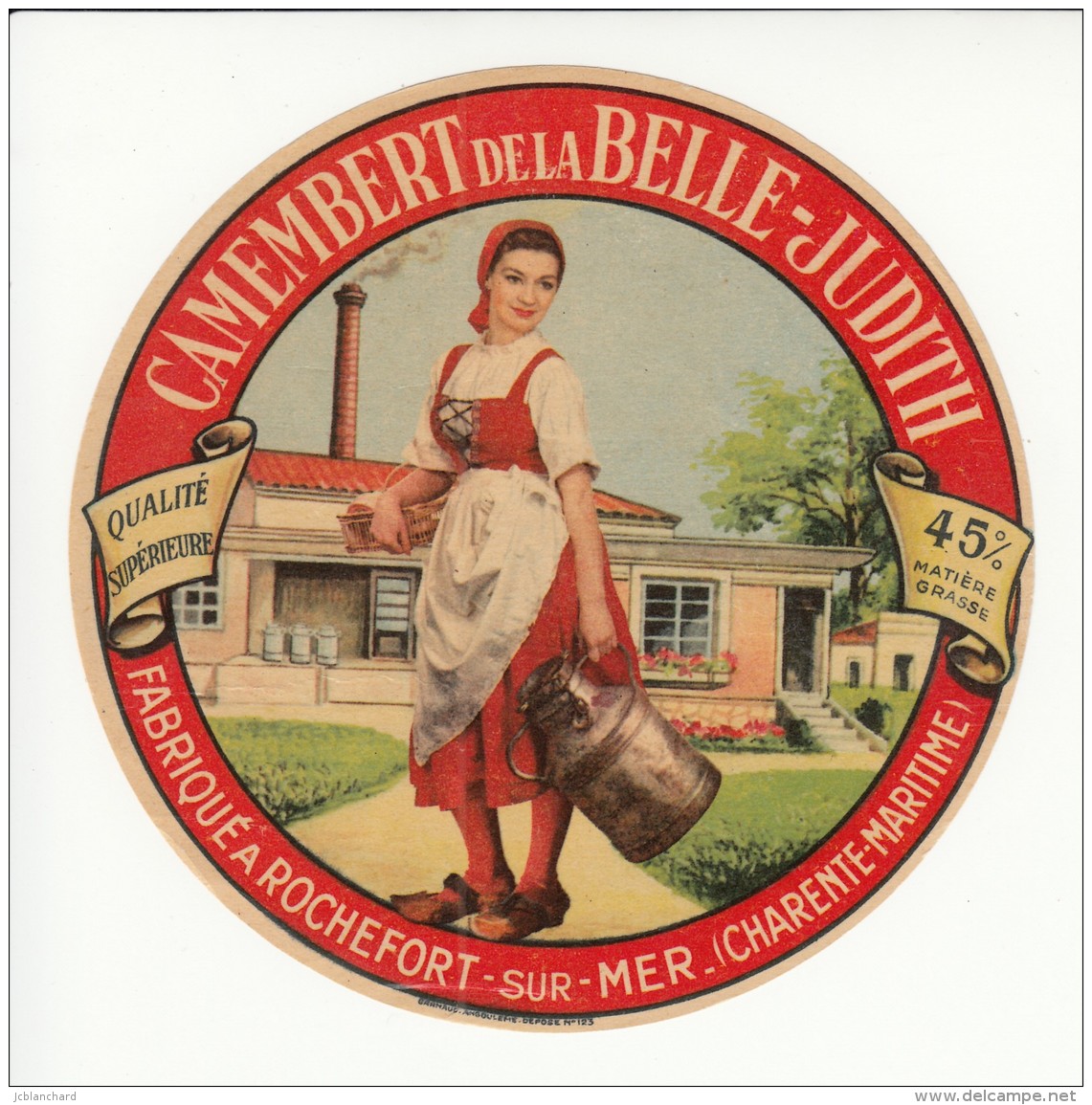 Etiquette De Fromage Camembert De La Belle Judith - Rochefort Sur Mer - Charente Maritime. - Fromage