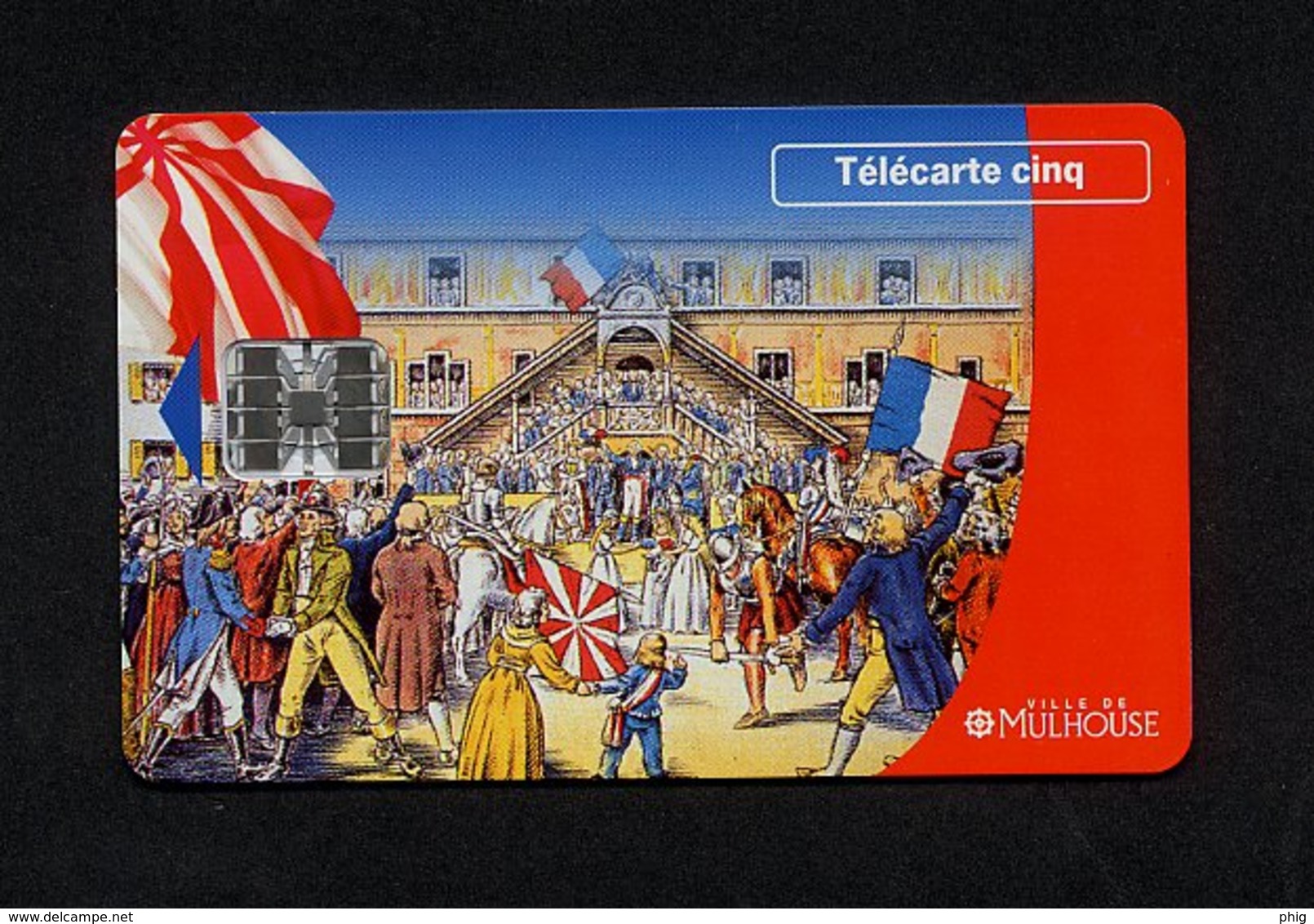 1 TELECARTE 5 UNITES USAGEE 12/1997 " MULHOUSE - BICENTENAIRE REUNION A LA FRANCE" TIRAGE 8.000 EXEMPLAIRES - ETAT** - 5 Unidades