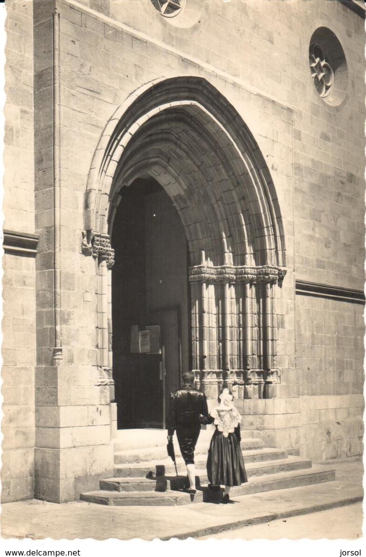 POSTAL    CASTELLON DE LA PLANA  -ESPAÑA  - PORTADA ARCIPRESTAL DE STA. MARIA - Castellón