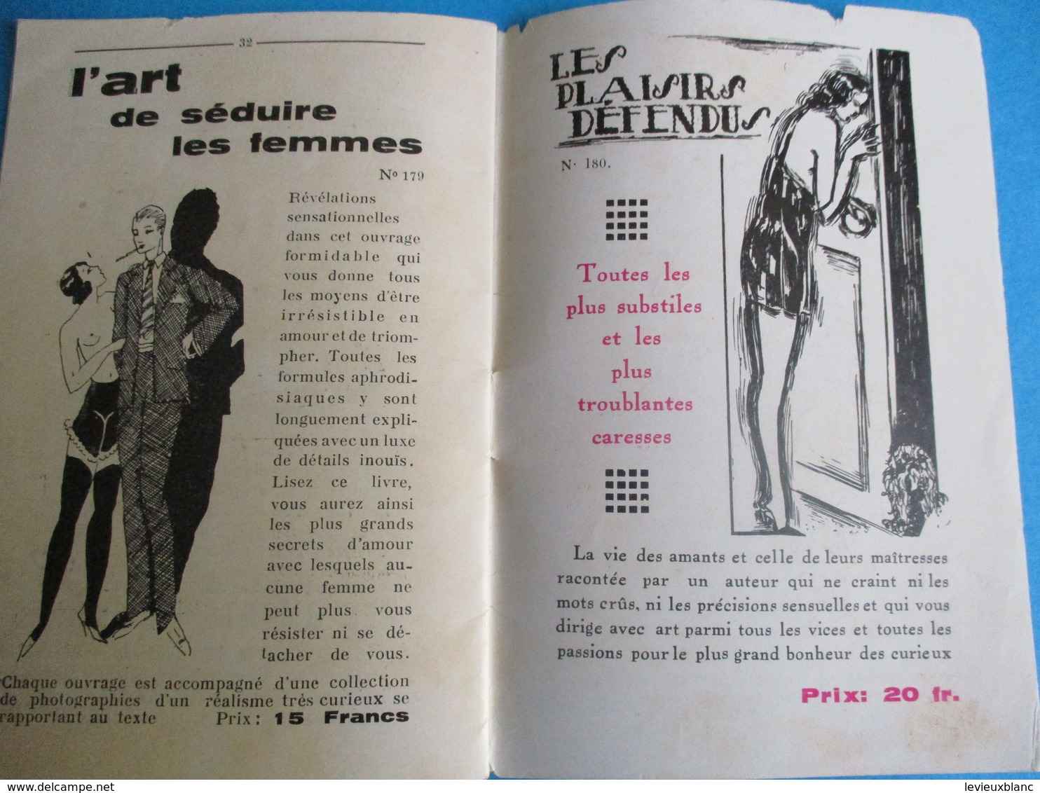 Petit catalogue/ Oeuvres libres / Livres rares et curieux/Erotisme/Vers 1920-1940         CAT243