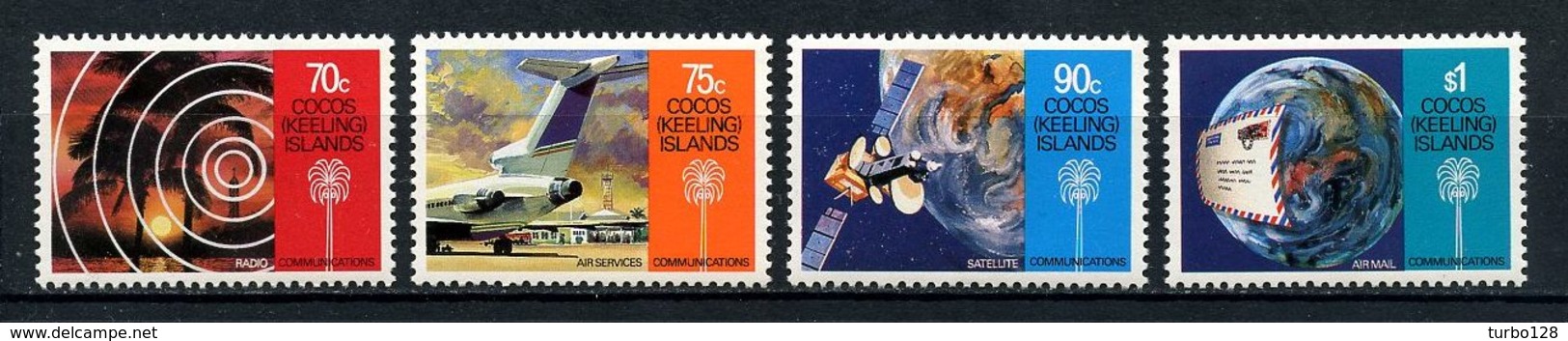 COCOS 1987 N° 163/166 ** Neufs MNH Superbes C 10,50 € Communications Avions Espace Satellites Radio Palmiers - Cocos (Keeling) Islands