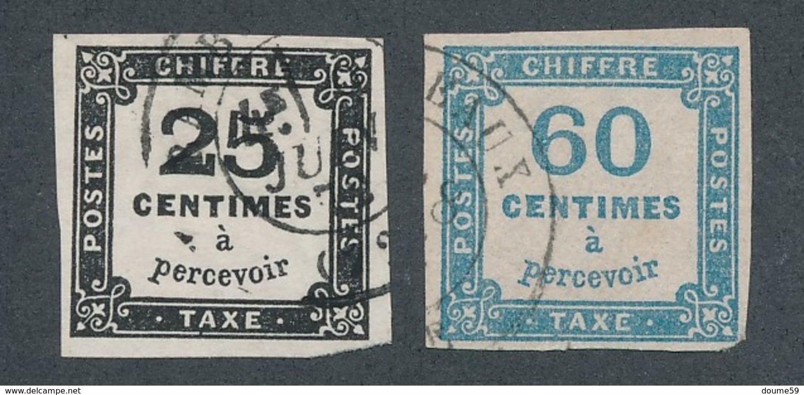 CF-174: FRANCE: Lot Avec Taxes N°5A Obl-9 Obl - 1859-1959 Neufs