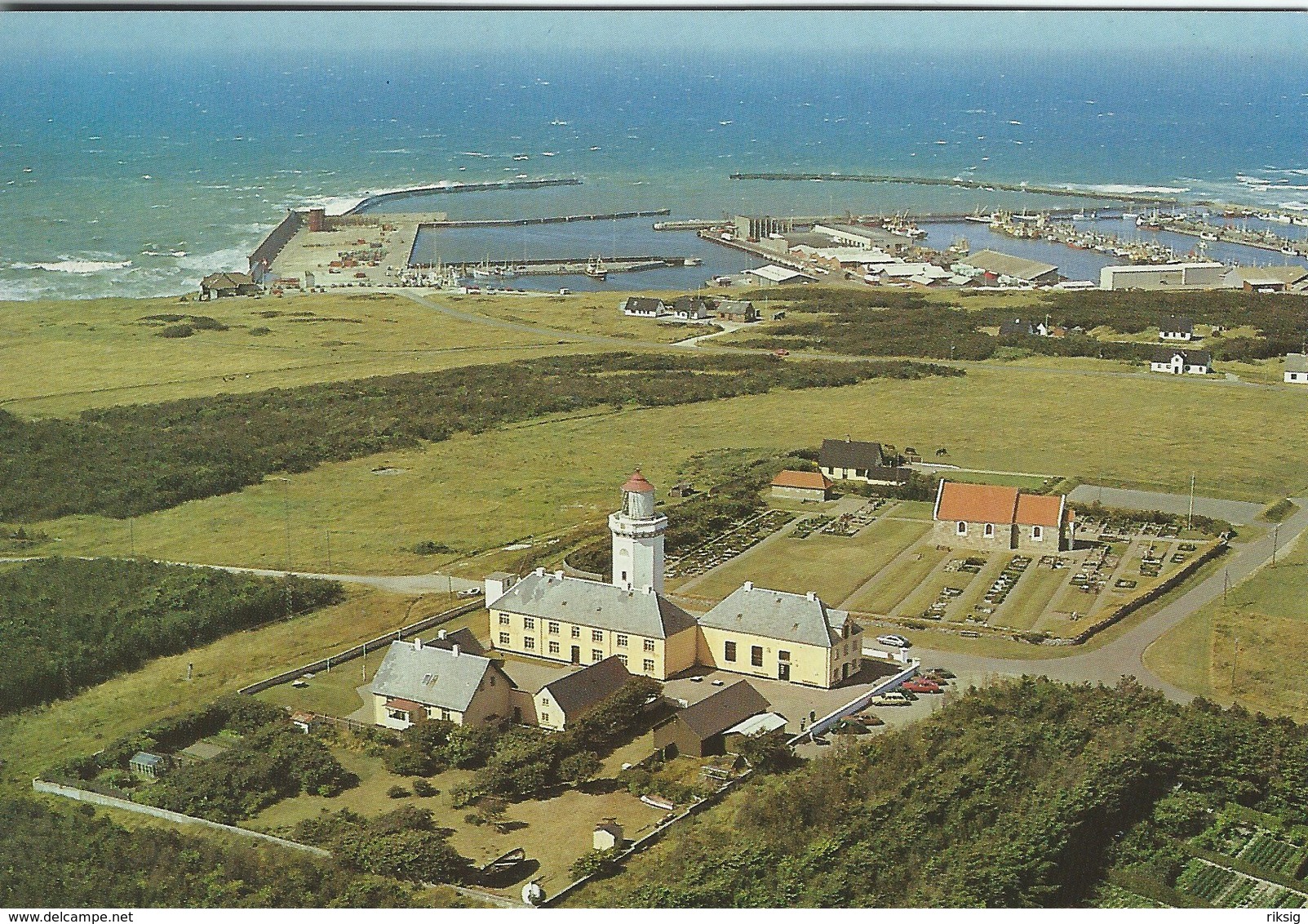 Lighthouse  -  Church.  Port  Hanstholm  Denmark    #  07719 - Lighthouses