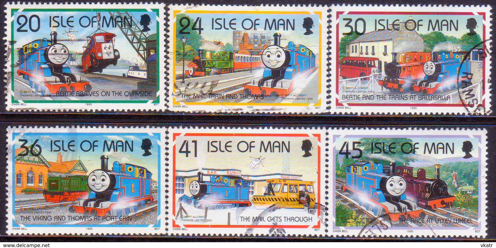 ISLE OF MAN 1995 SG 656-61 Compl.set Used Thomas The Tank Engine Stories (24p Stamp Has Small Faults) - Isle Of Man