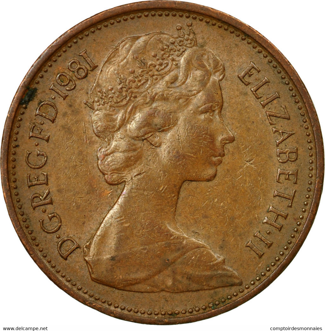 Monnaie, Grande-Bretagne, Elizabeth II, 2 New Pence, 1981, TB+, Bronze, KM:916 - 2 Pence & 2 New Pence