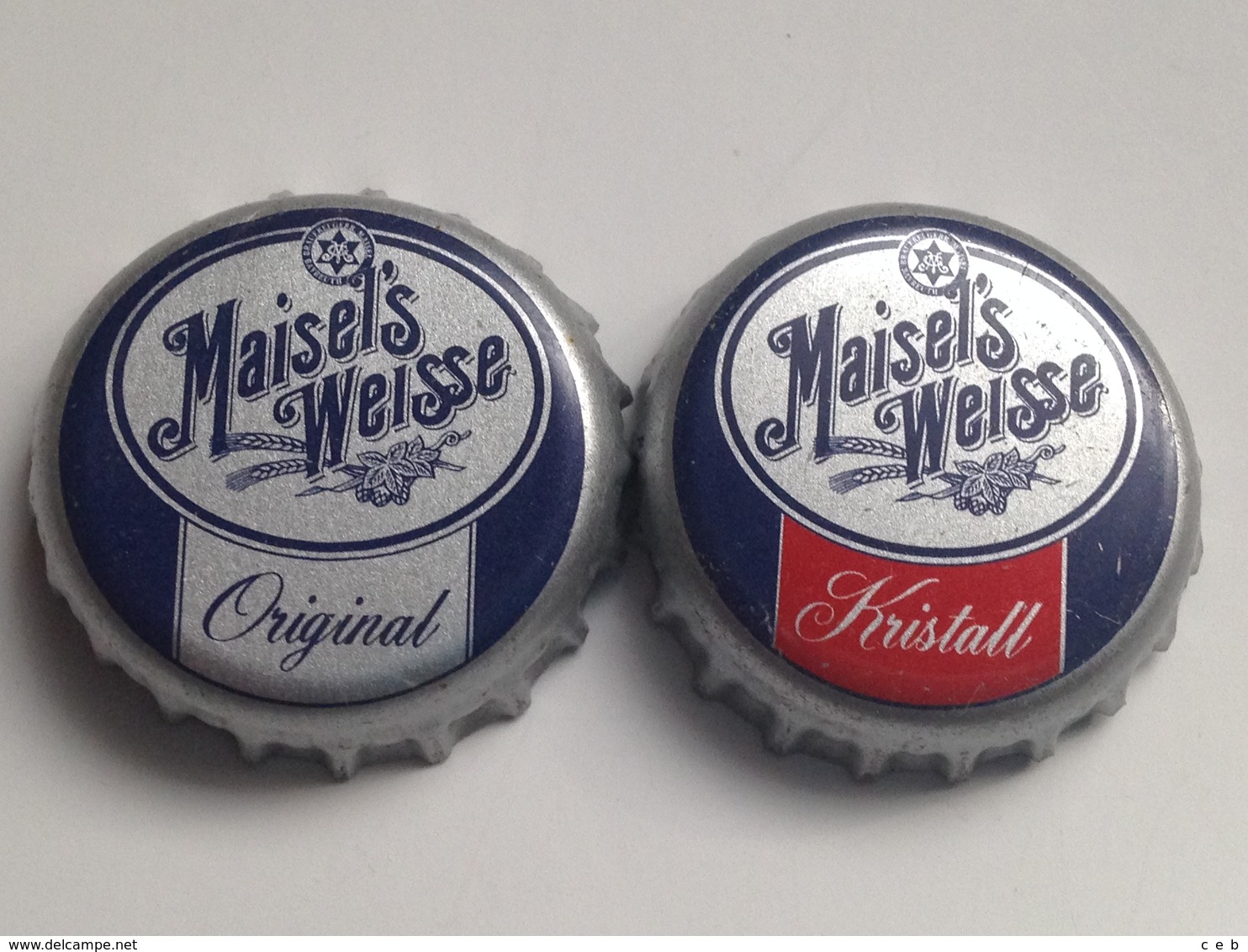 Lote 2 Chapas Kronkorken Caps Tappi Cerveza Maisel's Weisse. Alemania - Cerveza