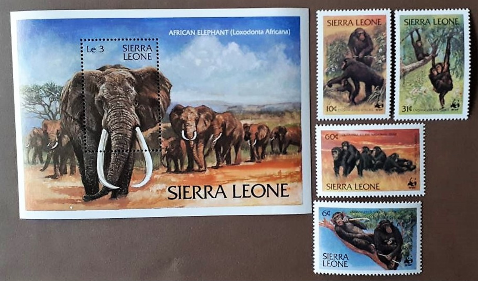 Sierra Leone  1983** Mi.713-17. Animals WWF [22,45] - Collections, Lots & Séries