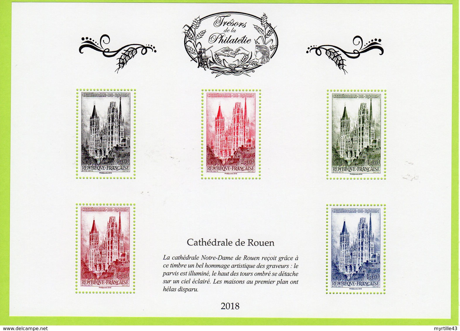 Trésors De La Philatélie 2018 : Cathédrale De Rouen - Mint/Hinged