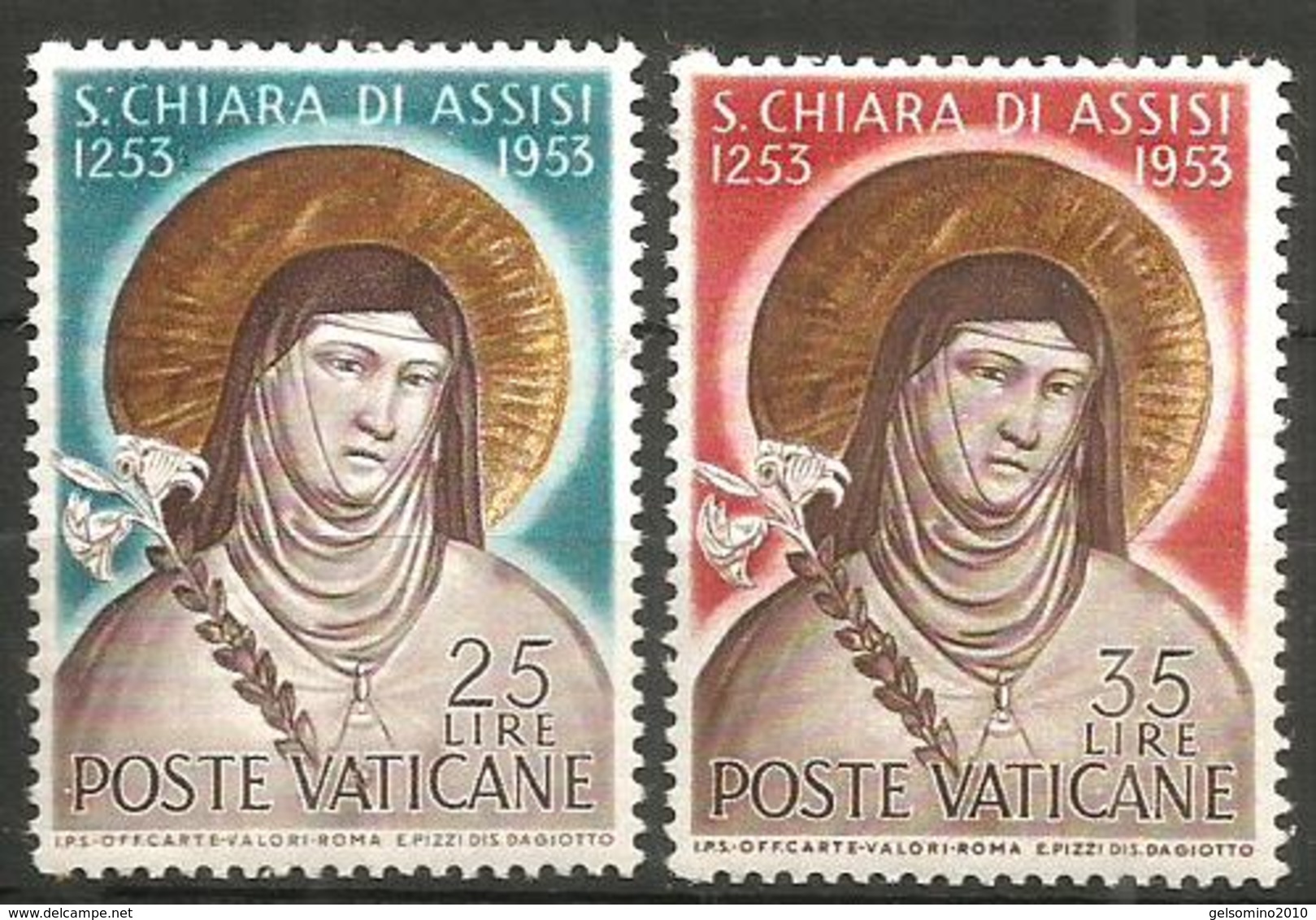 1953 S. CHIARA   Vaticano Serie Completa Nuova * MLH Bellissima - Ungebraucht