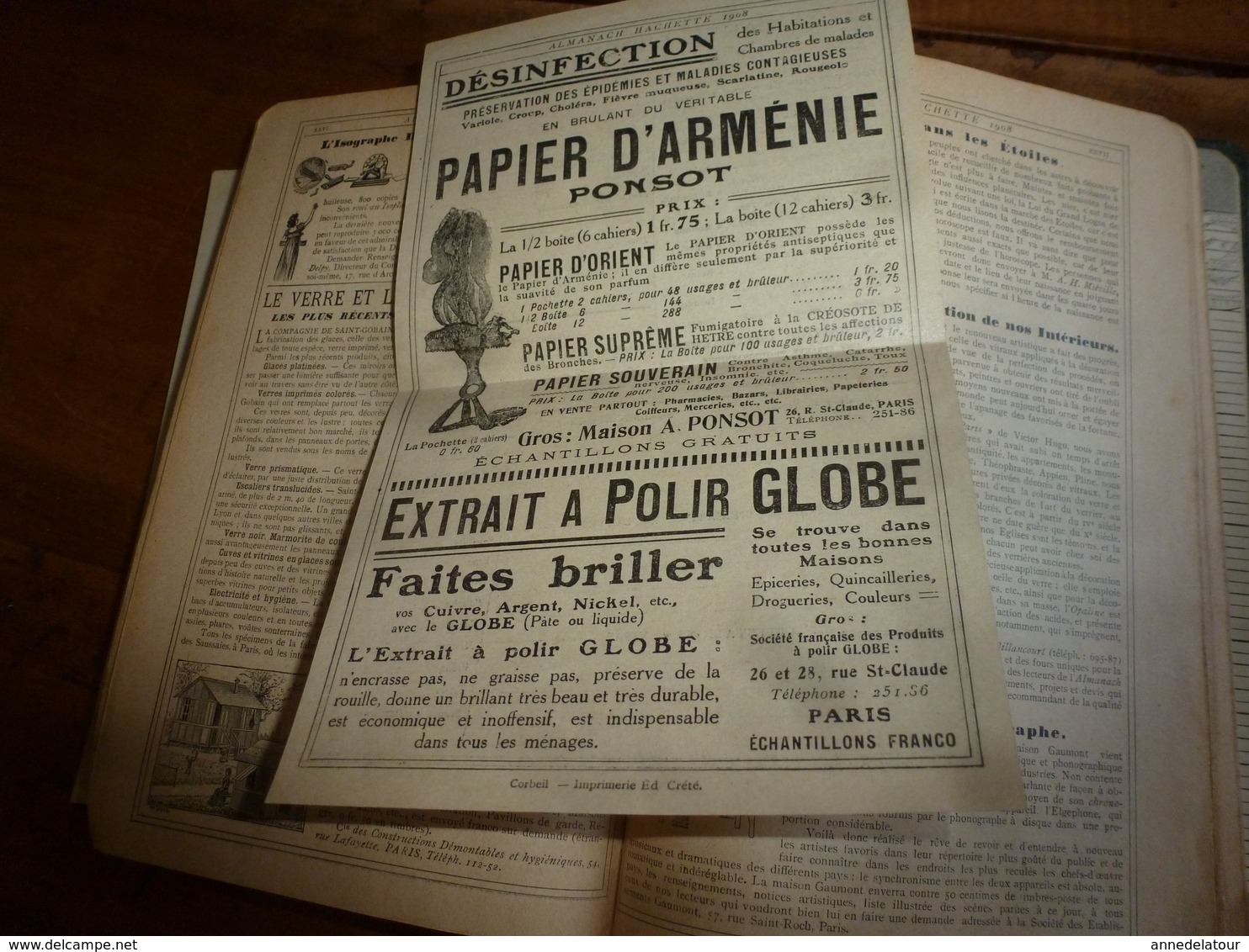 1908 Maroc;Champignons;Nuisibles à la vigne(édit. luxe) ALMANACH HACHETTE(Encyclopédie Populaire de la Vie Pratique) etc