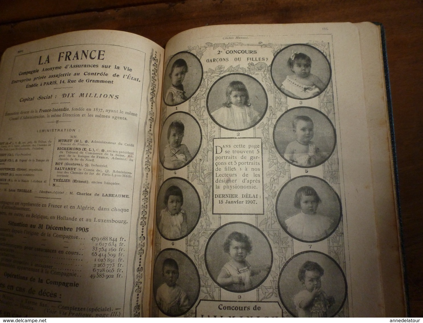 1907 Naufrage du HILDA à St-Malo;Benjamin Rabier;etc(éd. luxe) ALMANACH HACHETTE (Encycl. Populaire de la Vie Pratique);