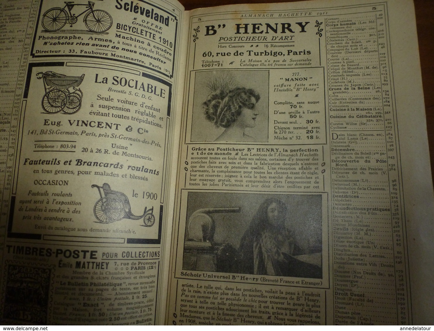 1911 Tremblement de terre à ROGNES;Avions;etc(éd. luxe) ALMANACH HACHETTE (Encyclopédie Populaire de la Vie Pratique);