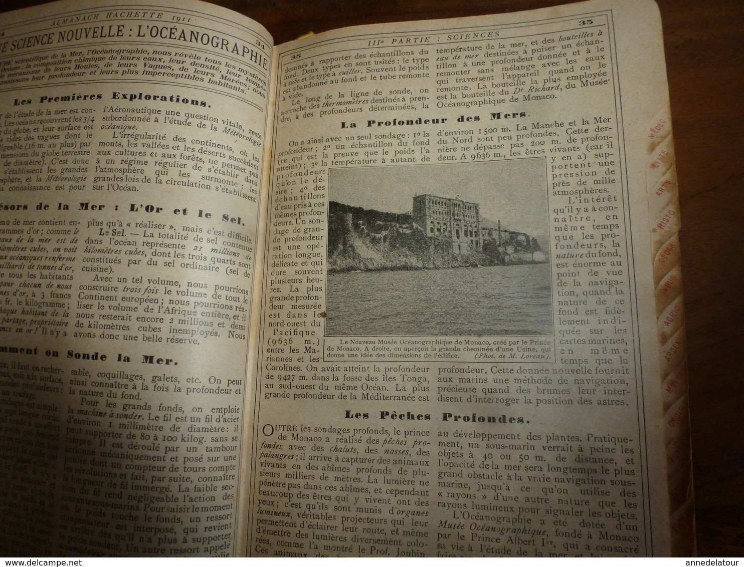 1911 Tremblement de terre à ROGNES;Avions;etc(éd. luxe) ALMANACH HACHETTE (Encyclopédie Populaire de la Vie Pratique);