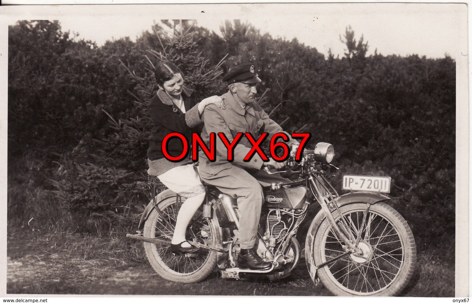 Carte Postale Photo Militaire En MOTO-MOTOCYCLETTE " EÜNDAPP " N° IP-72011 - VOIR 3 SCANS - Motos