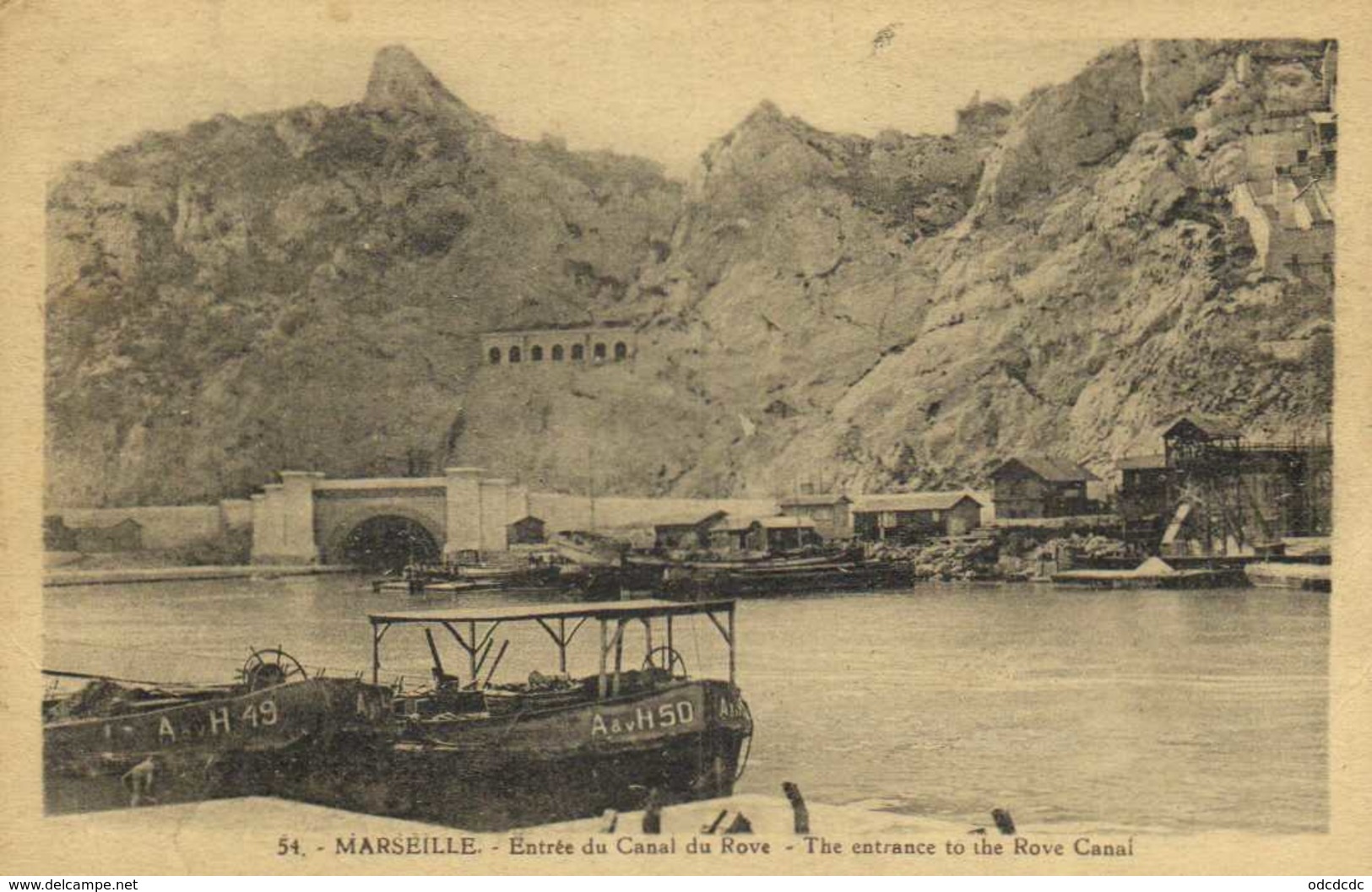 MARSEILLE  Entrée Du Canal Du Rove Peniches Recto Verso Timbre 40c - Sin Clasificación