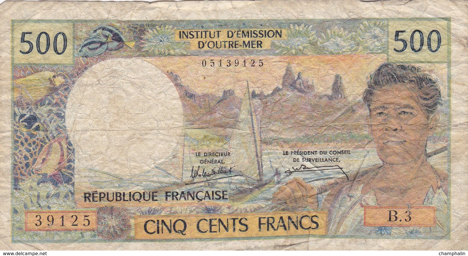 Institut D'Emission D'Outre-Mer - Papeete - Billet De 500 Francs - Non Daté - Tahiti - Polynésie Française - Autres & Non Classés