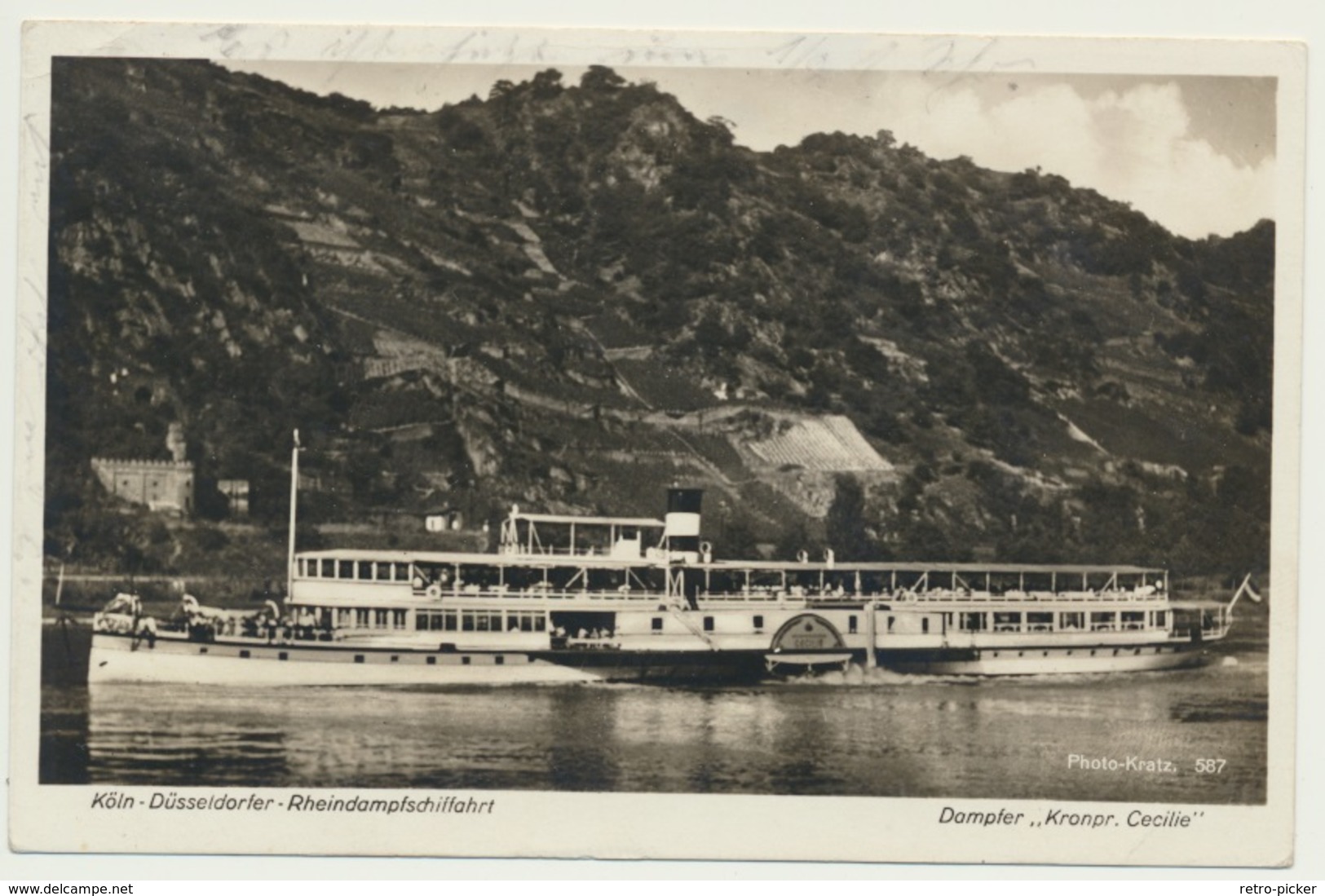 AK  Köln Düsseldorfer Rheindampfschiffahrt Dampfer Kronprinzessin Cecilie 1934 - Passagiersschepen