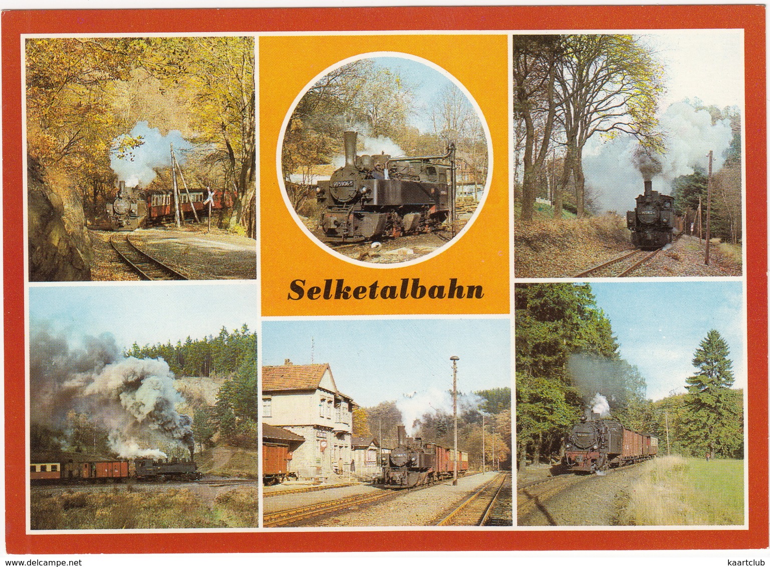 Selketalbahn - Dampflokomotiven, Bei Drahtzug, Alexisbad, Straßberg & Gernrode, 2x Bahnhof Alexisbad - (D.D.R.) - Treinen