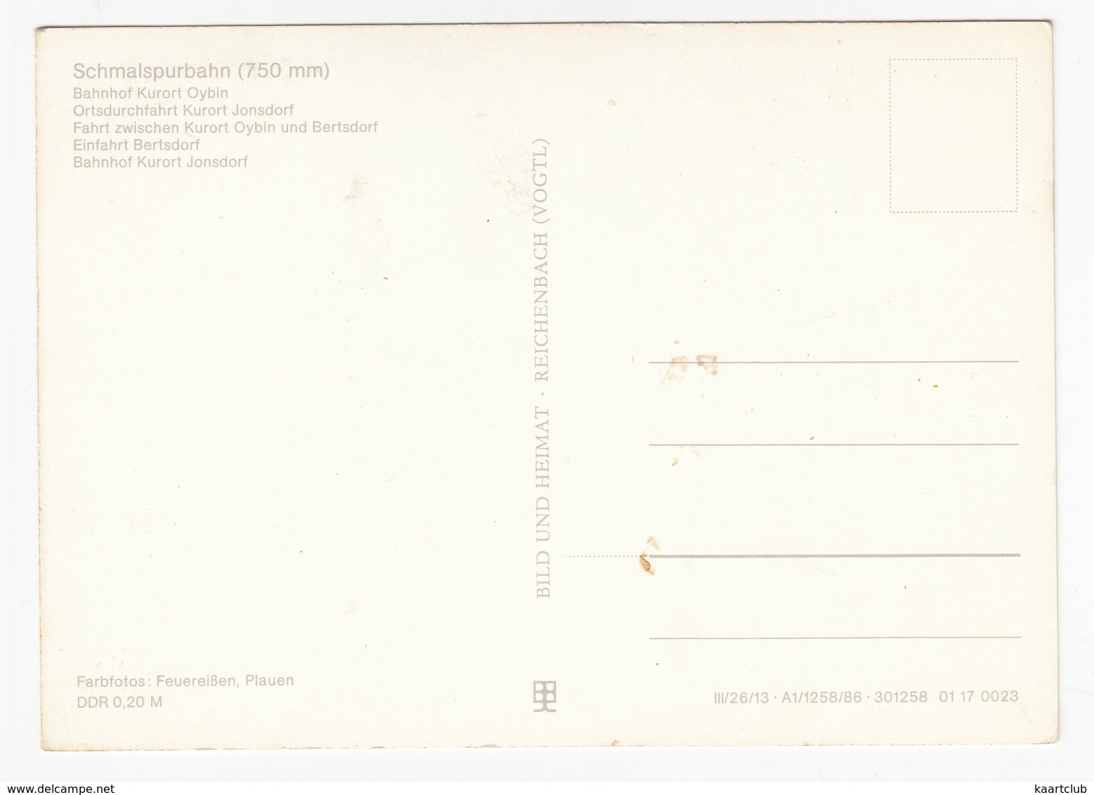 Schmalspurbahn (750 Mm)  Zittau - Oybin/Jonsdorf  - (D.D.R./ G.D.R.) - Treinen